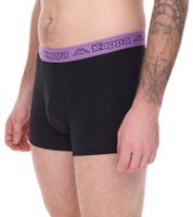 Lot de 6 boxers Kappa pour homme, noir et violet, avec logo et inscription de la marque