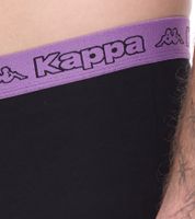 Lot de 6 boxers Kappa pour homme, noir et violet, avec logo et inscription de la marque
