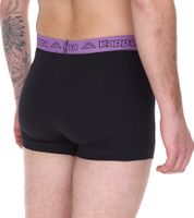 Lot de 6 boxers Kappa pour homme, noir et violet, avec logo et inscription de la marque
