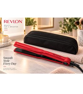 REVLON Glätteisen mit Keramikplatten inkl. Aufbewahrungstasche Haar-Pflege **B-Ware** Rot