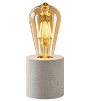 eLEDtrik Akku-Dekoleuchte mit echtem Betonfuß und Retro-Filament-Leuchtmittel LED-Tischleuchte ca. Ø 8 x 20 cm **B-Ware – geprüft** Grau