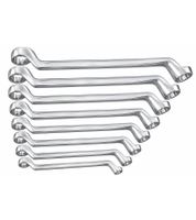 meistercraft Doppel-Ringschlüssel-Set mit 8 Doppelringschlüsseln Werkzeugschlüssel-Set **B-Ware – geprüft** Silber