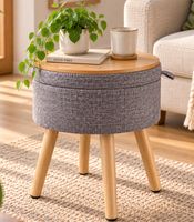 HEDURA Sitzhocker mit großzügigem Stauraum & bodenfreundlichen Standfüßen 35,5 × 45 cm **B-Ware – geprüft** Grau
