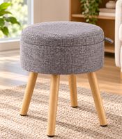 HEDURA Sitzhocker mit großzügigem Stauraum & bodenfreundlichen Standfüßen 35,5 × 45 cm **B-Ware – geprüft** Grau