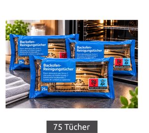 75er Pack (3x25) Backofen-Reinigungstücher mit Eignung für die Innenwände des Backofens und den Grillrost **B-Ware – geprüft** Weiß