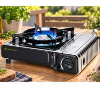 TREKSTONE Single Camping Stove with Piezo Ignition & Carry Case **B-Stock – Inspected** Black