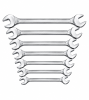 7-Piece meistercraft Double Open-End Wrench Set with 14 Sizes – **B-Stock – Inspected** – Silver