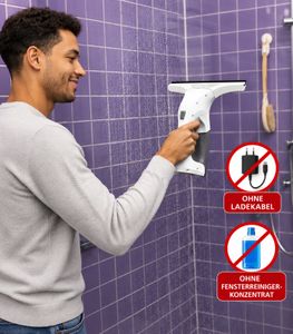 KÄRCHER KWI 1 Plus Fenstersauger Akku-Fenstersauger kabellos Kein Tropfen, keine Schlieren - Ladegerät und Fensterreiniger-Konzentrat nicht vorhanden **B-Ware – geprüft** Weiß