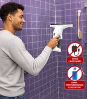 KÄRCHER KWI 1 Plus Fenstersauger Akku-Fenstersauger kabellos Kein Tropfen, keine Schlieren - Ladegerät und Fensterreiniger-Konzentrat nicht vorhanden **B-Ware – geprüft** Weiß