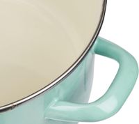 Marmite émaillée KRÜGER avec couvercle en verre 20cm 3,2L, émail intérieur résistant aux coupures & rayures, tous feux incl. induction **Produit de second choix – testé** en Vert Menthe