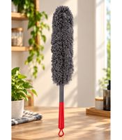 Plumeau en microfibre Dirt Devil XL avec poignée ergonomique, env. 12 x 4,5 x 59,5 cm **Produit de seconde main – Vérifié** Gris/Rouge