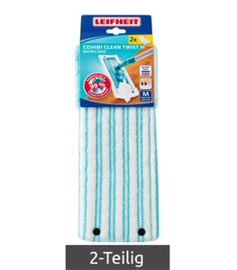 LEIFHEIT 2x Combi/Clean Twist M Micro Duo, 33 cm, élimine jusqu'à 99 % des virus et bactéries **Produit de seconde main – testé** Bleu clair