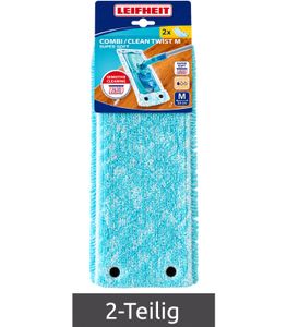 LEIFHEIT Lot de 2 housses de balai Combi/Clean Twist M SUPER SOFT, 33 cm, avec formule douce **Produit de seconde main – Vérifié** Bleu clair