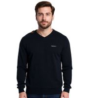 HACKETT LONDON GOLF Herren Baumwoll-Pullover Strick-Pullover mit V-Ausschnitt Langarm-Shirt HMX500 in Schwarz oder Blau