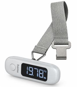 hama digitale Kofferwaage bis max. 50kg mit LCD-Display, Tara-Funktion & Abschaltautomatik **B-Ware – geprüft** in Silber/Grau