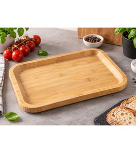 Hochwertiges KESPER Servierbrett aus FSC®-zertifiziertem Holz gefertigt Holz-Brett ca. 30,5 × 20 × 2 cm **B-Ware – geprüft** Braun