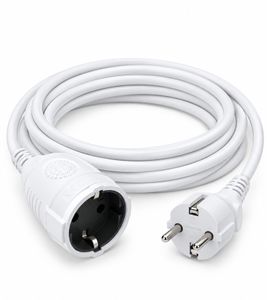 Schuko-Verlängerungskabel ca. 3m mit Schutzkontakt-Stecker & Kupplung **B-Ware – geprüft** in Weiß