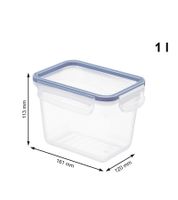 Rotho CLIC & LOCK Kühlschrankorganizer 1 Liter Stapelbare Frischebox mit Deckel 16,1 × 12 × 11,3 cm 7636311 Transparent/Weiß
