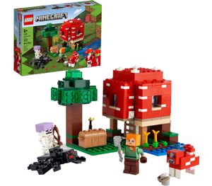LEGO Minecraft Das Pilzhaus (The Mushroom House) 21179 Set mit 3 Minecraft Mini-Figuren, 272 Teile Bunt