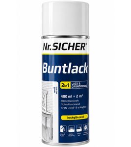 Vernice colorata e primer 2 in 1 Sicher n. 400 ml per circa 2 m² Resistente a graffi, urti e impatti, bianco lucido