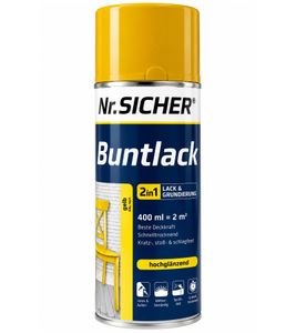 Pintura y imprimación 2 en 1 N.º SICHER 400 ml para hasta aprox. 2 m² Resistente a arañazos, impactos y golpes. Amarillo brillante