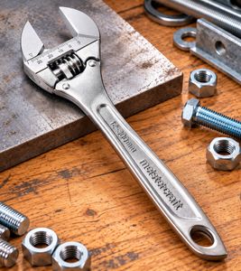 meistercraft Rollgabelschlüssel mit Ratschenfunktion Werkzeug ca. 30 cm lang WU1571282 Silber