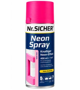 N.º SICHER Espray Neón con un vibrante efecto neón, 400 ml, cubre hasta aprox. 1 m², alta cobertura, brillante y resistente a la intemperie, rosa neón