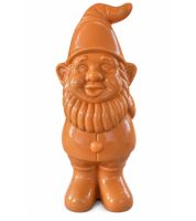 Nain de jardin décoratif en dolomite, avec chapeau long et barbe. Dimensions approximatives : 25 × 10 × 9,5 cm. **Grade B – inspecté**. Orange