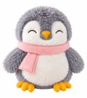Kuscheliges ESK Kirschkern-Kissen im niedlichen Pinguin-Design Wärmekissen Weiß/Grau