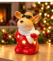 Set of 6 Christmas LED Figures – Santa Claus, Reindeer, and Snowman; warm white light; 3 assorted colorful designs Random design (approx. 10 cm); batteries included.