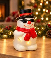 Set of 6 Christmas LED Figures – Santa Claus, Reindeer, and Snowman; warm white light; 3 assorted colorful designs Random design (approx. 10 cm); batteries included.