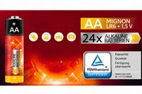 24x Alkaline Batteries AA Mignon LR6 1.5 V **B-Grade – tested** Multicolored