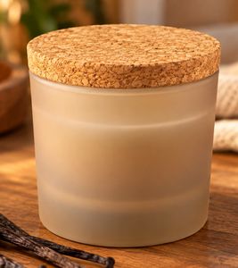 bolsius True Joy "Vanilla Delight" scented candle – warm vanilla fragrance with Scent Fusion Technology for an intense scent experience; decorative candle in taupe/beige