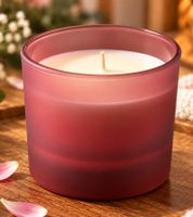 bolsius True Joy scented candle "Floral Blessings" – floral fragrance with Scent Fusion Technology for an intense scent experience; decorative candle (red/beige)