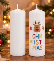 5-Pack Mix of DIY Wax Tattoo Candle Sets – 2-Pack approx. Ø12 × 5.7cm with 27 Motifs & 4-Pack Ø2 × 19.5cm with 40 Christmas Motifs White