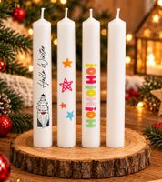 5-Pack Mix of DIY Wax Tattoo Candle Sets – 2-Pack approx. Ø12 × 5.7cm with 27 Motifs & 4-Pack Ø2 × 19.5cm with 40 Christmas Motifs White