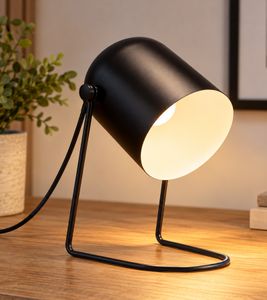 SEG Table Lamp in a Modern Industrial Style – Includes E14 LED Bulb – 230 V / 50 Hz – Approx. 18 × 14 × 31 cm – Black