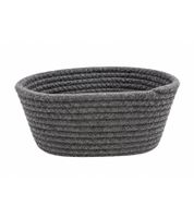 HEDURA Deko-Korb aus geflochtener Baumwolle Aufbewahrungs-Korb ca. 20 x 10 x 13 cm 9950227 Grau