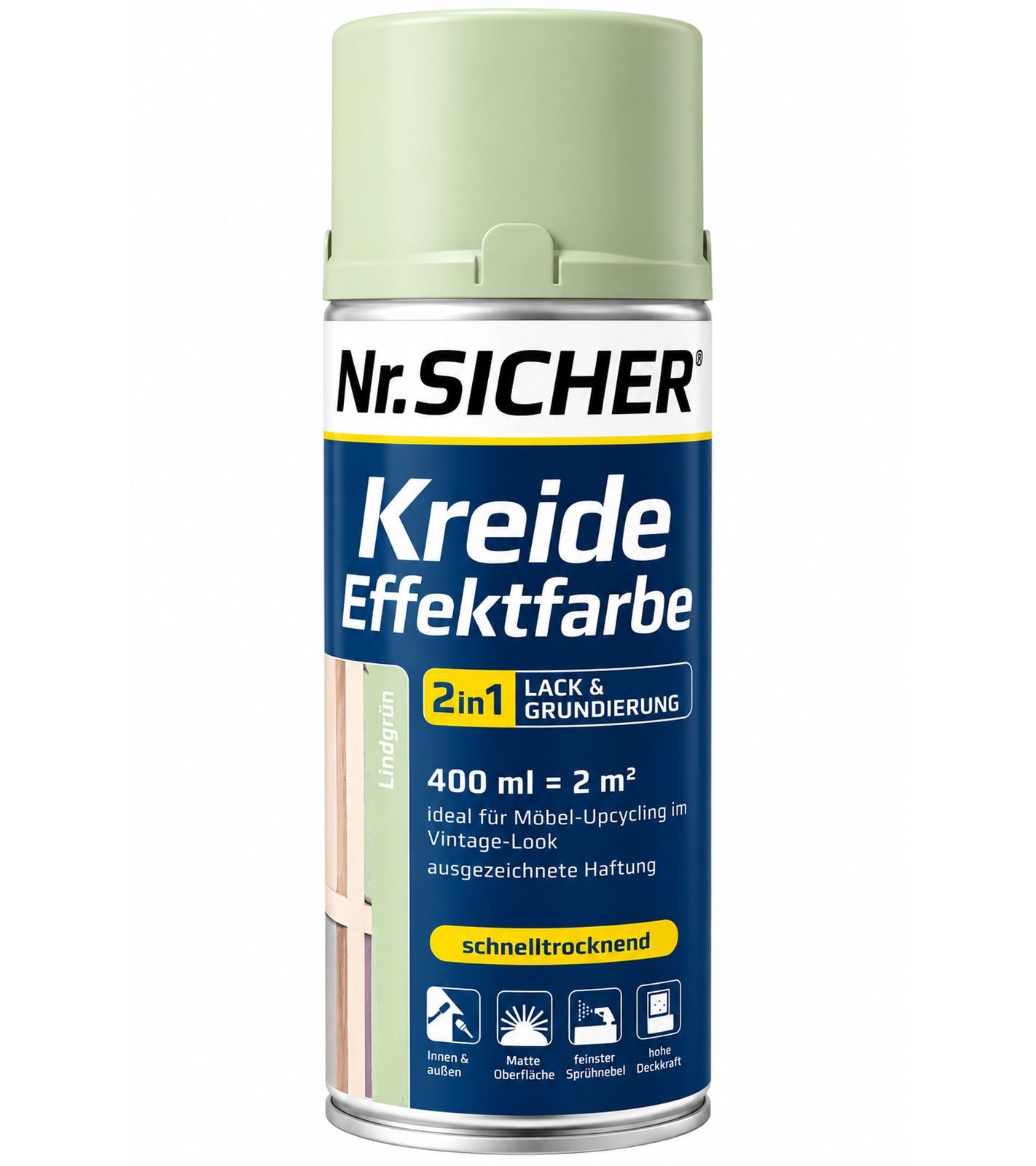 Nr. SICHER Kreide-Effektfarbe Lindgrün 400ml