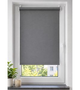 ca. 60 x 150 cm Fenster-Verdunkelungsrollo inkl. Befestigungshaken Fenster-Rollo Sonnenschutz Grau
