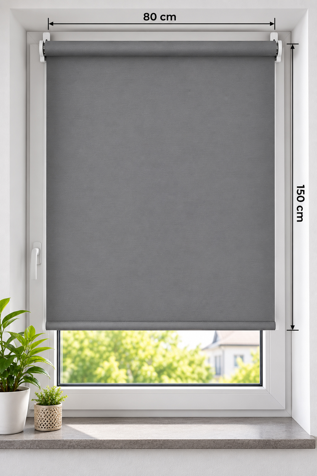 O46PN Verdunkelungsrollo 80x150 cm mit Befestigungshaken