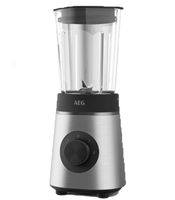 AEG Standmixer mit 3 Flaschen zum Mitnehmen & Zerkleinerer CB4-1-6ST Deli 4 Standmixer Edelstahl (350 Watt, 0.92 l) **B-Ware – geprüft** Silber/Schwarz