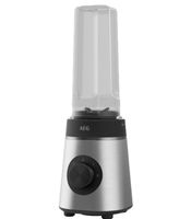 AEG Standmixer mit 3 Flaschen zum Mitnehmen & Zerkleinerer CB4-1-6ST Deli 4 Standmixer Edelstahl (350 Watt, 0.92 l) **B-Ware – geprüft** Silber/Schwarz
