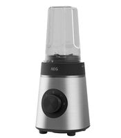 AEG Standmixer mit 3 Flaschen zum Mitnehmen & Zerkleinerer CB4-1-6ST Deli 4 Standmixer Edelstahl (350 Watt, 0.92 l) **B-Ware – geprüft** Silber/Schwarz