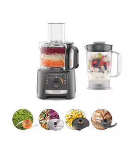 KENWOOD MultiPro Compact 2 in 1 Küchenmaschine & Standmixer mit 2 Geschwindigkeitsstufen 2,1 L und 1,2 L Mixbehälter 800W **B-Ware – geprüft** Grau