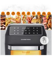 GOURMETmaxx 4-in-1 XXL-Heißluftfritteuse Ofen, Grill und Dörrautomat in einem Gerät 12L 1700W 10 Programme Airfryer **B-Ware – geprüft** Schwarz