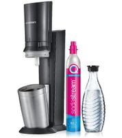 sodastream Crystal 3.0 Wassersprudler Vorteilspack inkl. Glaskaraffe und Quick-Connect Zylinder Sprudelgerät **B-Ware – geprüft** Schwarz