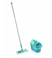 LEIFHEIT Combi M Easy Press Bodenwischer-Set mit Bodenwischer, Stiel, Wischbezug und Eimer & Easy-Press-Auspresssystem **B-Ware – geprüft** Hellblau