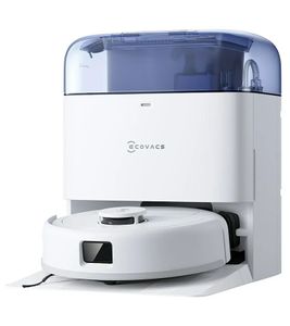 ECOVACS Saugwischroboter Deebot Mini mit Omni All-in-One-Station und integriertem Tragegriff OZMO-Wischsystem Turbo 2.0 mit Heißlufttrocknung bei 45 °C Staubsauger **B-Ware – geprüft** Weiß