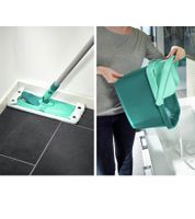 LEIFHEIT COMBI M Easy Press Bodenwischer-Set mit Bodenwischer, Stiel, Wischbezug und Eimer & Easy-Press-Auspresssystem **B-Ware – geprüft** Türkis